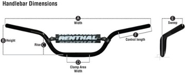 РУЛЬ RENTHAL 1,1/8 ДЮЙМА (28,6 ММ) MX FATBAR