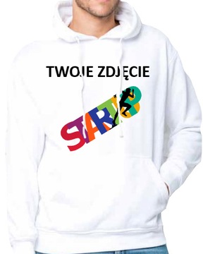 BLUZA Z KAPTUREM Z NADRUKIEM ZDJĘCIEM LOGO FIRMY