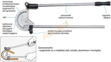 Трубогиб 16мм Cu Al 180 градусов YATO YT-21845