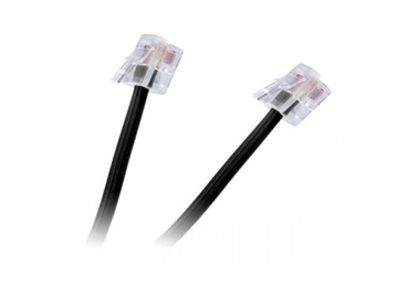 Kabel telefoniczny RJ11 wtyk wtyk 7,5m Czarny