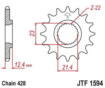 Комплект привода Yamaha YBR 250. Усиленная цепь.