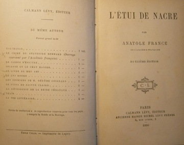 LETUI de NACRE АНАТОЛЬ ФРАНЦИЯ 1896 ПОДБОРКА ИСТОРИЙ