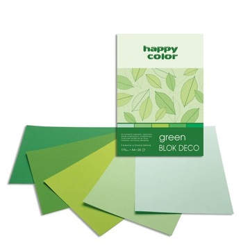 Цветная бумага Happy Color Green A4, 20 карточек