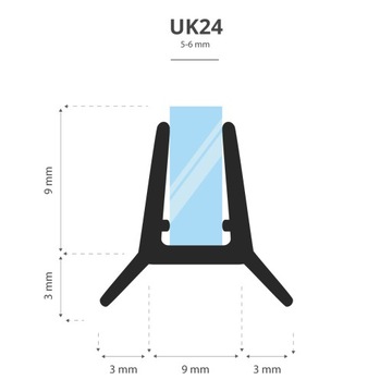 Уплотнитель для душевой кабины 100 см UK24-06