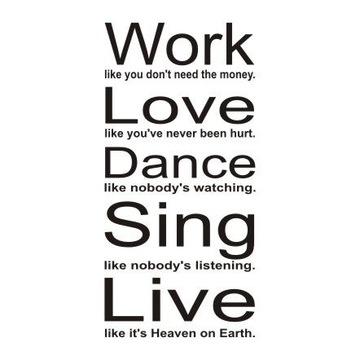 Настенная надпись, наклейка - Work Love Dance - 176