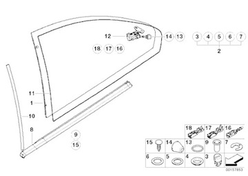 Уплотнитель заднего стекла BMW E46 318 320 328 325 330