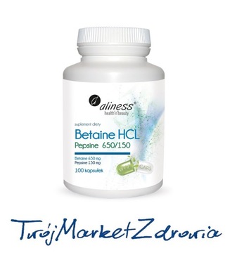 Betaine HCL + Pepsyna 650/150mg - 100kaps Aliness