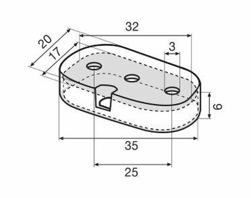 Ślizgacz meblowy owalny 30x20mm do sofy, łóżka