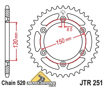 Комплект привода Yamaha YZ 125 02-04 S. Усиленный