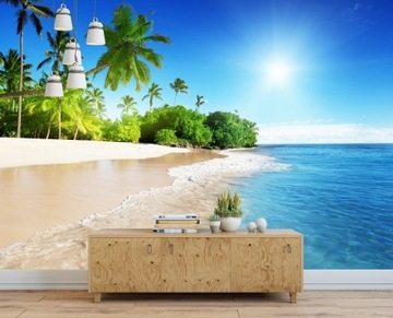 Fototapeta 3D Karaiby plaża palmy 152x104 F00166
