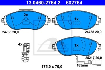 Колодки передние ATE для VW PASSAT B8 340 мм