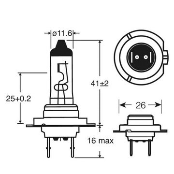 ЛАМПОЧКА H7 12 В 55 Вт PHILIPS VISION PX26d