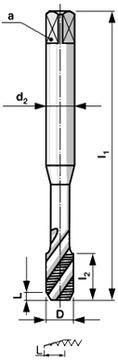 Машинный поворотный кран М6 HSSE INOX TIN VA