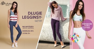 DŁUGIE LEGGINSY GETRY MIX KOLORÓW BAWEŁNA FULL 4XL