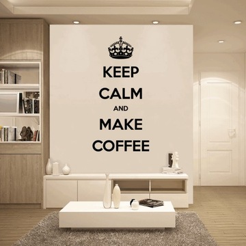 Dekoracja naklejka na lodówkę ścianę do kuchni KEEP CALM MAKE COFFEE 50cm