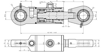 ГИДРАВЛИЧЕСКИЙ ЦИЛИНДР CJ2F 50x28x630 U30 L=862