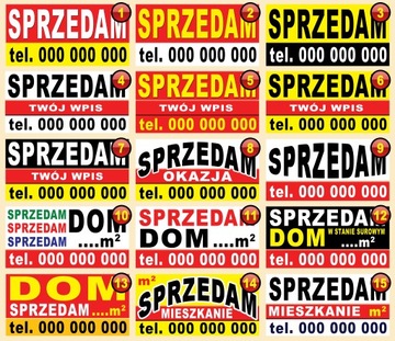 TABLICA PCV 100x50 SPRZEDAM dom działkę baner