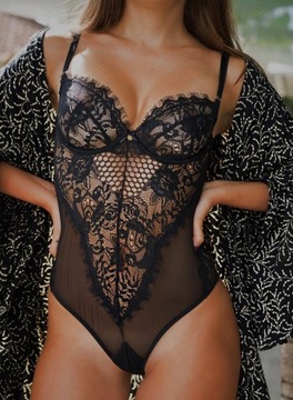 KOBIECE KORONKOWE BODY ZMYSŁOWA BIELIZNA NOCNA SEXY DEKOLT FIGI KOLORY