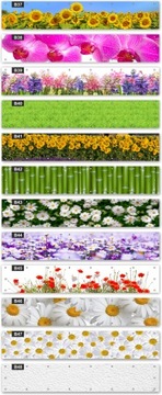 Защитное декоративное балконное покрытие для балкона DAISIES GRASS, изготовление на заказ.