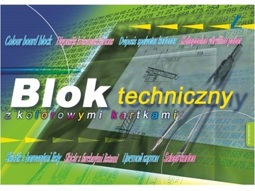 Blok techniczny Kreska A4 kolorowy 10 kartek 170g