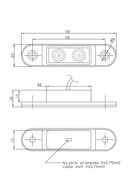 Габаритный фонарь светодиодный FT-015 B LED белый FT-15 B