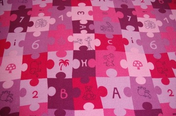 DYWAN DZIECIĘCY 200x250 cm PUZZLE fiolet @9127
