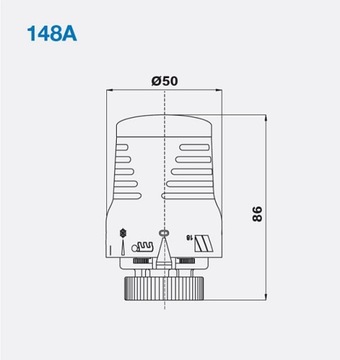 ТЕРМОСТАТИЧЕСКАЯ ГОЛОВКА M30/1,5 Вт SE148A -Purmo