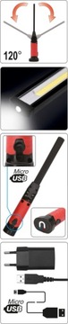 Yato YT-08518 Aku Led Cob Workshop Лампа 5 Вт