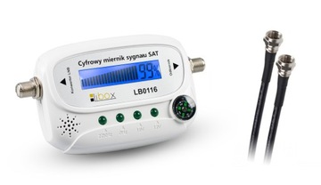 CYFROWY MIERNIK SYGNAŁU SATELITARNEGO ANTENY SAT-FINDER LCD LIBOX + KABEL F