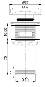 OMNIRES A706BP стопор «клик-клак», белая керамика