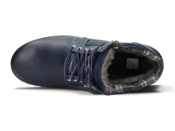 ZIMOWY TRAMPEK TRZEWIK SKÓRA SUWAK 910 NAVY 47