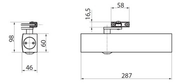 GEZE TS 4000 Дверной доводчик с замком, серебристый