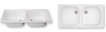Польская WHITE SINK 80х40 с сифоном и отверстием