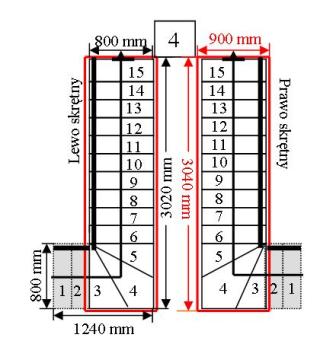 Лестница вертикальная DUED Moreno 220 L-90 15 элементов