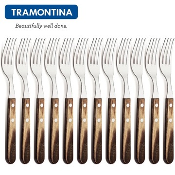 TRAMONTINA 12 x Widelec JUMBO Drewno Brąz POLYWOOD