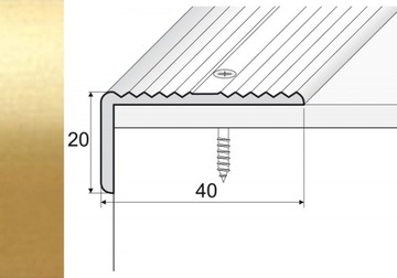 Listwa 90cm kątownik aluminium 40x20mm ZŁOTO A33