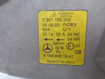 Лампа правая фара mercedes a-klasa w168 Оригинал, фото thumb