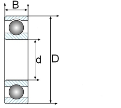 Łożysko kulkowe 6001 2RS 12x28x8mm