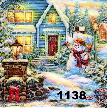 Serwetki do decoupage-1szt -ZIMA- ŚWIĘTA -NR 1138