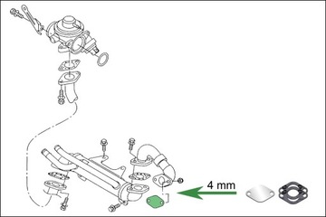 Заглушка EGR VOLVO 850 S70 S80 V70 2.5 TDi - 4 мм