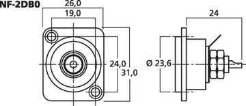 Розетка Hi-END Neutrik MONACOR NF-2DB0 SUPER RCA