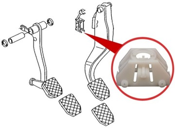 ПЛАСТИКОВАЯ ПЕДАЛЬ ТОРМОЗА ДЛЯ VW AUDI 1J0721169A