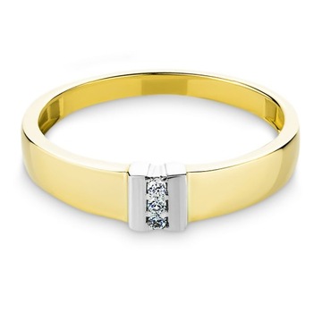 Elegancki Złoty Pierścionek z Cyrkoniami 333 r9-23