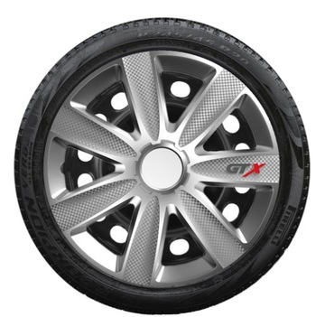 КОМПЛЕКТ 4x КОЛПАКОВ 15 VERSACO GTX Carbon Silver