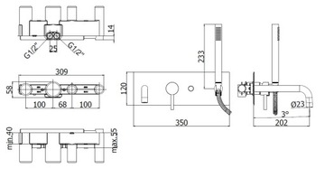 СКРЫТЫЙ СМЕСИТЕЛЬ ДЛЯ ВАННЫ PAFFONI LIGHT LIG001