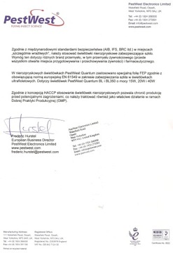 20W/60cm nierozpryskowa świetlówka owadobójcza