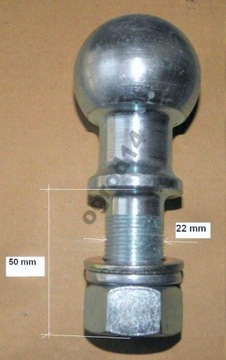 końcówka haka kula zaczep 3500kg 3,5 t norma M 22