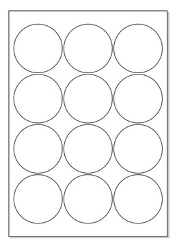 Этикетки 60мм круглые, лист А4, наклейки круглые, 10 шт, белые, чистые, для печати