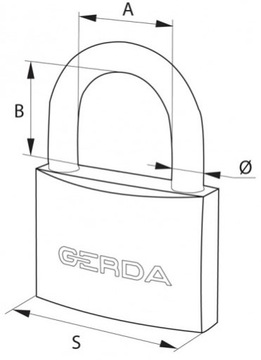 Замок навесной латунный GERDA антикоррозийный, сертификат 60 мм.
