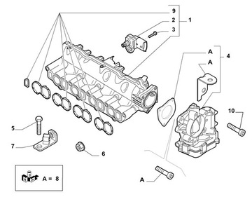 Fiat Alfa 2.0 JTD JTDM крышки впускного коллектора